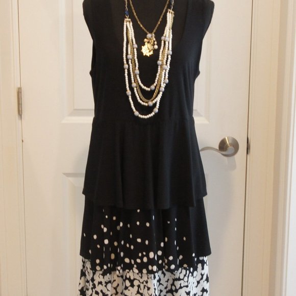 REDUCED Black & Polka Dot  Sleeveless  Dress from TIANA B - Picture 3 of 4